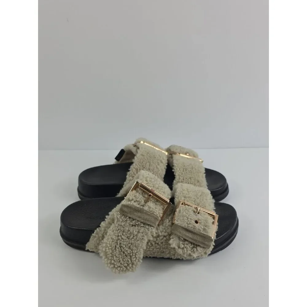 All Saints Sian Shearling Women's Sandals Size 7